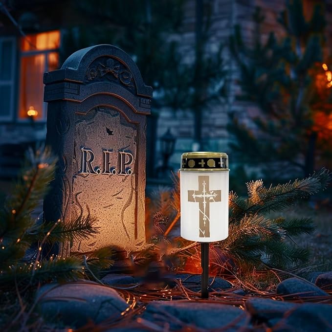 ZOUTAIRONG Solar Cross for Cemetery Grave,2 Pack Solar Garden Lights Grave Decorations for Cemetery Solar Pathway | Lumora