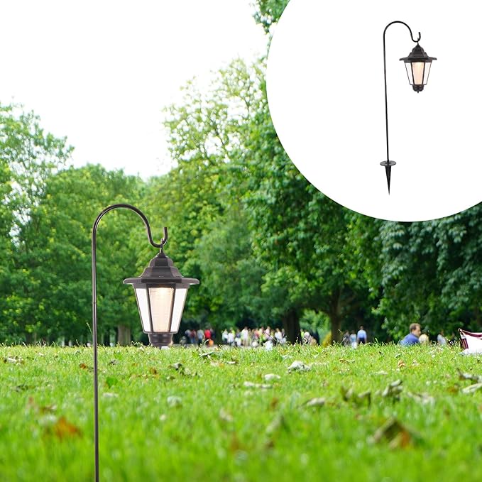ARTIBETTER Solar Hexagonal Lawn Light, Vintage Solar Garden Pathway Lamp with Warm Yellow Light, Waterproof Outdoor Courtyard Decoration for Patio and Villa