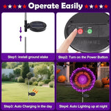 4 Pack Solar Halloween Lights Outdoor, 720 LED Orange & Purple Solar Firework Lights with 8 Lighting Modes | Lumora