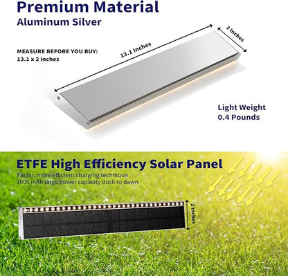 Solar Step Lights for Outside, 33 Focused-Beam High-Brightness LEDs, Waterproof Aluminum Outdoor Stair Light for Risers, Curbsides, Poolsides, Planter Edges (Warm White, 12Pack)