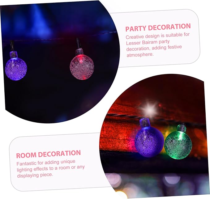 jojofuny 1set Led Solar String Lights Outdoor Decor Lamp for Gardens Patios and Parties and Solar Powered Lighting