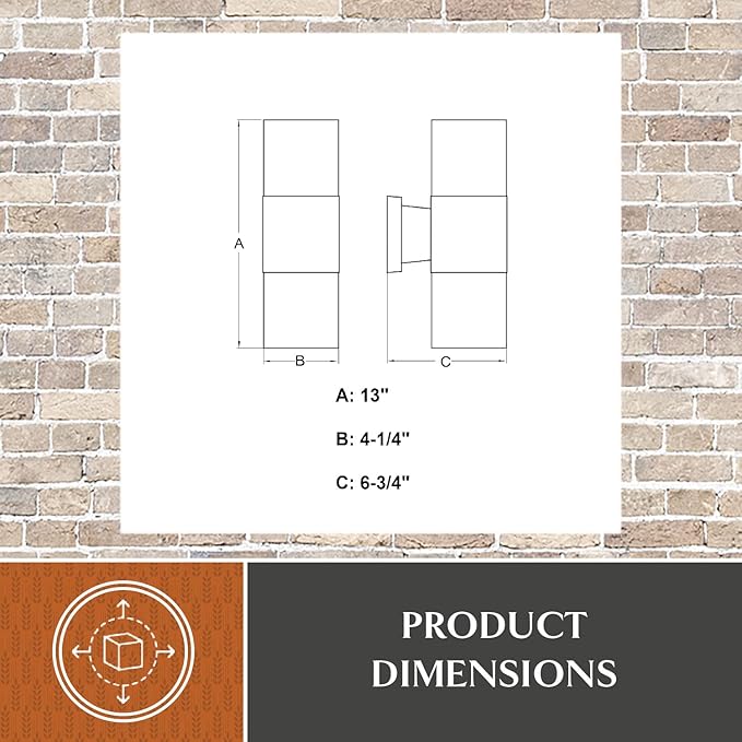 VAXCEL Chiasso 13 in. H 1-Light Textured Black Contemporary Outdoor Wall Sconce Made of Rust-Resistant Aluminum, Metal Shade, Integrated LED, Use for Exterior Porch Patio Front Door or Garage