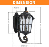 LONEDRUID Dusk to Dawn Sensor Outdoor Wall Light Fixtures Black Roman 17.71" H Exterior Wall Lantern Waterproof | Lumora