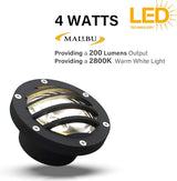 Malibu Low Voltage Well Lights 4W LED Outdoor Landscape Deck Lights 12V Well Light 200Lumen in-Ground Light 2800K | Lumora