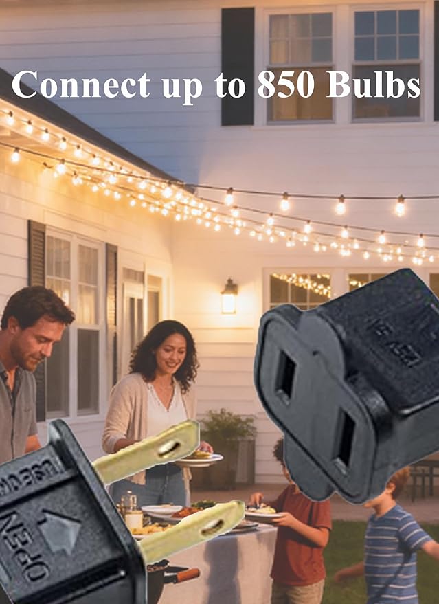 Outdoor String Lights ,150 FT Led Patio Globe Lights with Plastic Bulbs,Waterproof,Shatterproof,G40 Outdoor String Lights,Connectable Hanging for Backyard, Bistro, Porch, Deck, Balcony,Tent (150ft)