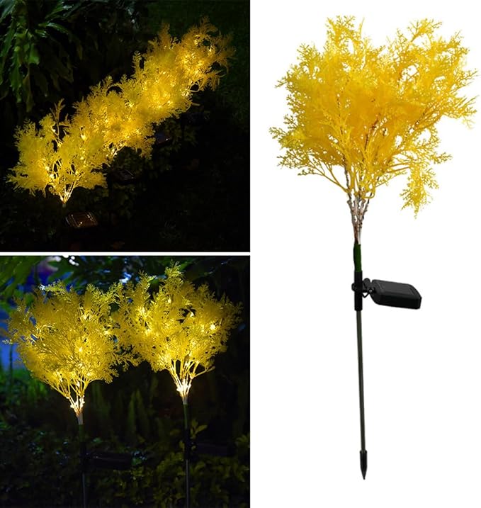 Solar Garden Lamp Solar Power Landscape Stick Light Yellow Outdoor Lawn Pathway Lighting Decorative Stake Light for Garden Villa