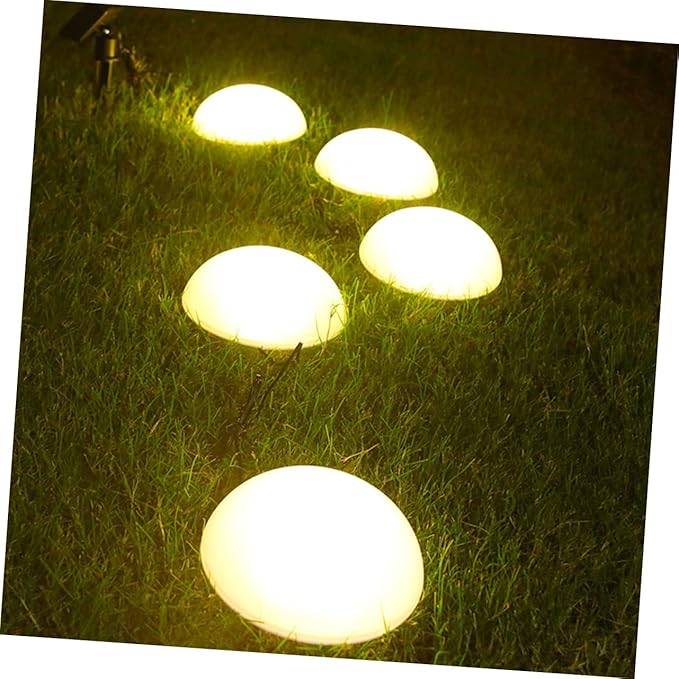 NUOBESTY Garden Decor Solar Pathway Light Easy to Move Solar Lawn Lamp No Tools Required Hemisphere Shape
