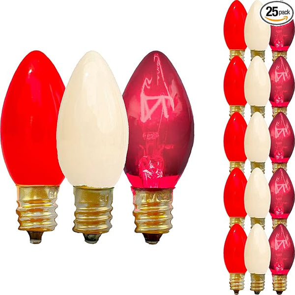 EST. LEE DISPLAY L D 1902 Indoor ＆ Outdoor String Light C7 Ceramic Christmas Steady Replacement Bulbs (Valentine' | Lumora