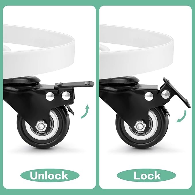 BEAU JARDIN 8 Pack Solar Pathway Lights Waterproof and AMAGABELI Garden & Home 2 Pack 14" Plant Caddy with Wheels Heavy Duty