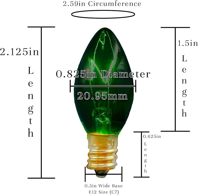 EST. LEE DISPLAY L D 1902 C7 Transparent Colored Christmas Lights Indoor ＆ Outdoor String Light Steady Replacement | Lumora