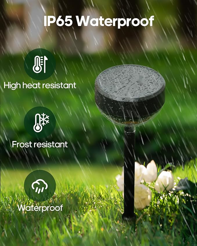 Solar Pathway Lights Outdoor, 8 Pack 1200mAh Solar Powered Garden Lights, 2 Themes Flower & Christmas, Height-Adjustable, Waterproof LED Projection Lighting for Yard Walkway Driveway Patio Decor