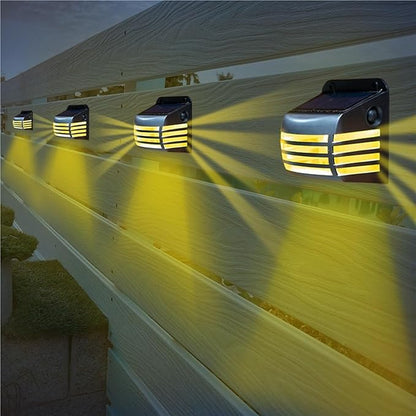 QUQUQ Solar Pathway Lights Slatted Solar Wall Lights Outdoor LED Waterproof Yard Patio Decor
