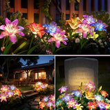 Solar Lights Outdoor Garden Decor, 6 Pack of 24 Lily Flowers Solar Lights, 7 Color Changing Solar Flowers Outdoor | Lumora