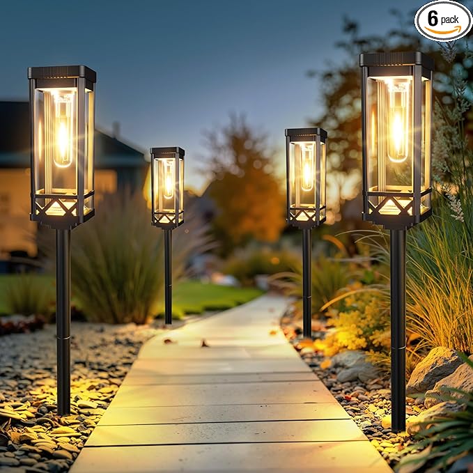 KOOPER Taller Solar Pathway Lights Outdoor, 6 Pack Upgraded Brighter Solar Garden Lights Solar Powered, Up To 15 | Lumora