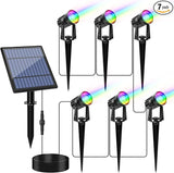 APONUO Christmas Solar Spot Lights Outdoor Color Changing,2 Colors Modes Metal Solar Landscape Lighting RGB | Lumora