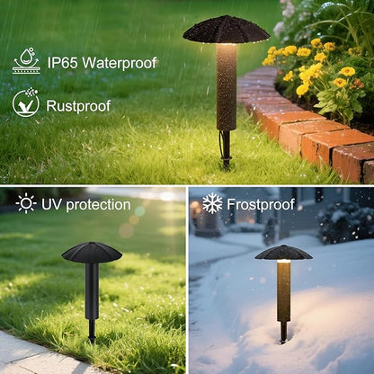 Low Voltage Landscape Lighting Kit: 8-Pack All-in-One-Set Easy Setup - Dusk to Dawn Auto On/Off &Timer - 3W Outdoor Waterproof Metal Pathway Lights for Garden Yard Walkway Driveway