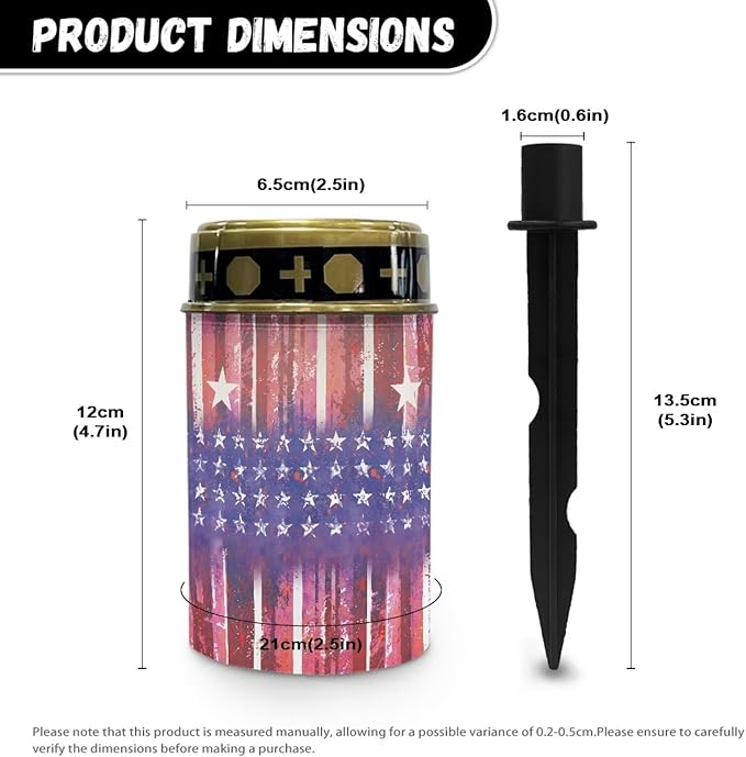 Garden Solar Light, American Flag Printed Grave Solar Lights for Cemetery, Waterproof, Solar Powered, Easy to Install, Decorate Lawn, Patio, Fence, Backyard