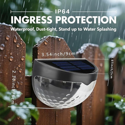 Outdoor Solar Step Lights for Stairs, Solar Fence Lights Waterproof LED Lighting, Yard Patio Pathway Pool Courtyard (Warm White Black, 8 Pack)