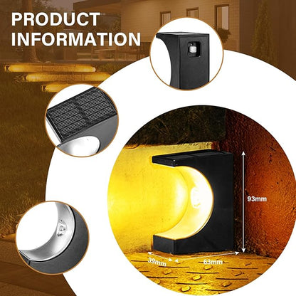 Solar Stair Lights 4 Pack, Outdoor Waterproof IP55, LED Outdoor Step Light Decor for Garden Stair, Deck, Front Step, Front Porch, and Patio