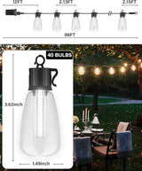 Avatar Controls 98FT Outdoor String Lights with Remote - Multicolor & Warm White, 8 Light Modes Timer Waterproof | Lumora