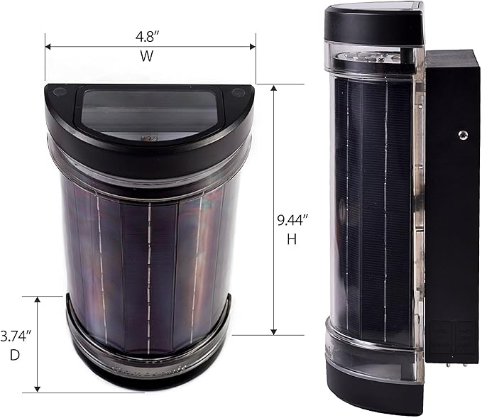 Gama Sonic Infinity Outdoor Up Down Solar Wall Sconce Light, Outdoor Dual Color LED Lamp, Bright Cool White or Warm White, Black Resin Exterior Lantern, 150 Lumens (120010)