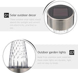 12pcs Stainless Steel Solar Outdoor Pathway Stake Lights for Yard Garden, Waterproof White LED Landscape Lighting | Lumora