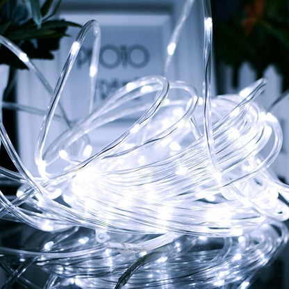 Solar Rope Lights, 23ft 50LED Waterproof Copper Tube Wire String Lights for Garden,Yard, Path, Fence, Stairs, Backyard, Patio Decorative (Cold White)