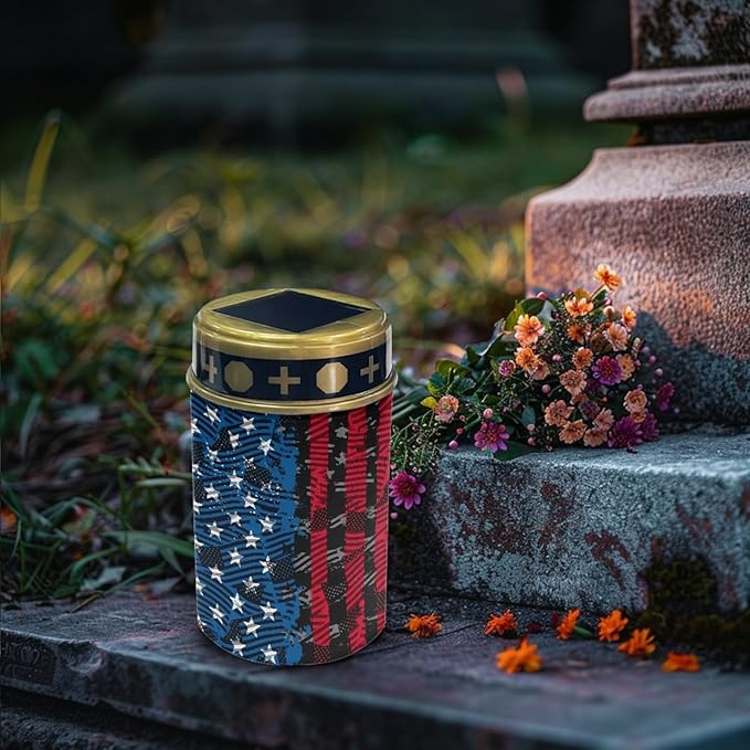 American Flag Solar Lights,Warm White Solar Pathway Lights Outdoor Waterproof Solar Garden Stake Lights Landscape Lighting for Yard Patio Flameless Stoplights,Wall Lights Auto On/Off