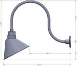 12in. Architectural Bronze Angle Shade Gooseneck Sign Light Fixture with 24in. Long Extension Arm - Wall Sconce | Lumora