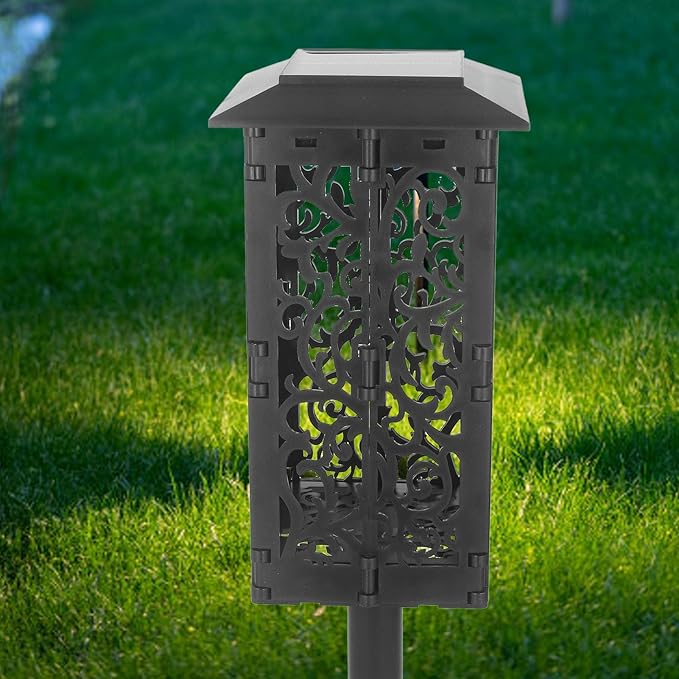 Hyuduo Outdoor Solar Pathway Lights with Upgraded Solar Panel, IP65, Auto Charging, Ideal for Pathways, Gardens, Patios