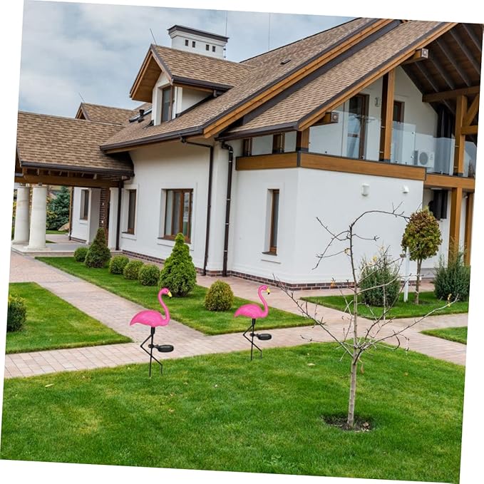 BESPORTBLE Solar Pathway Light Led Garden Decoration Elegant Flamingo Design Energy-efficient Solar-Powered Outdoor Lighting for Patios Yards and Walkways