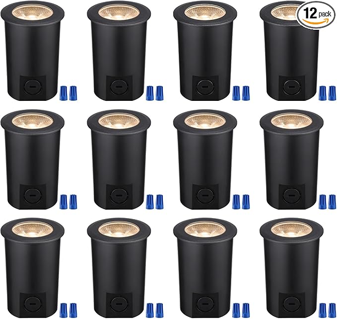LEONLITE 12-Pack 3W 5CCT Well Lights Landscape LED In Ground, 12-24V AC/DC Low Voltage, CRI90 IP67 Inground Well | Lumora