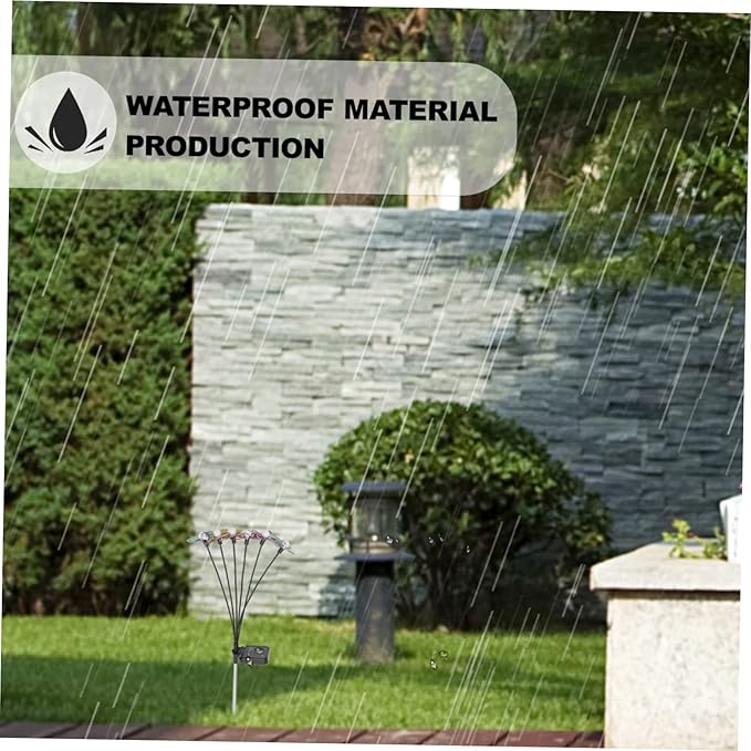 DOITOOL 2pcs Outdoor Solar Power Garden Light Butterfly Led Lamp for Pathway Patio Easy Install Solar Decorative Light for Lawn
