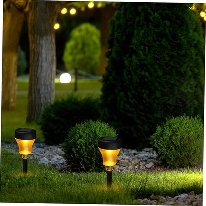 balacoo 2pcs Solar-Powered Lamps for Outside Led Garden Lights Solar Pathway Lights Energy-efficient Decorative Landscape Lighting Warm for Garden Decor