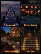 Solar Driveway Lights Solar Dock Lights 9 Colors in 4 Pack, Waterproof IP68, Outdoor, for Driveway Markers | Lumora
