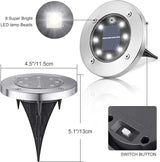 LYHOPE Solar Ground Lights Outdoor, 8 Pack 8 LED Solar Disk Lights Waterproof Garden In-ground Pathway Light | Lumora