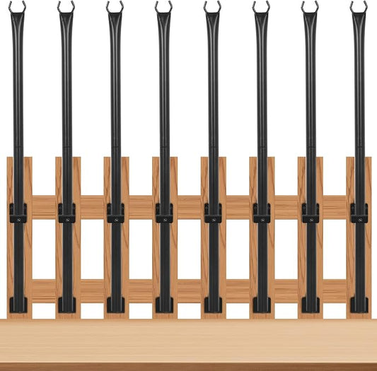 GCCSJ 5 FT String Light Poles for Outside 8 Pack Heavy Duty Metal Poles for Deck Easy to Install String Lights Hanging Light Poles for Fence Garden Backyard Wall