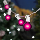 100 Foot G40 Outdoor Patio String Lights with 125 Purple Globe Bulbs Indoor/Outdoor Cafe Hanging Lights C7/E12 Base | Lumora