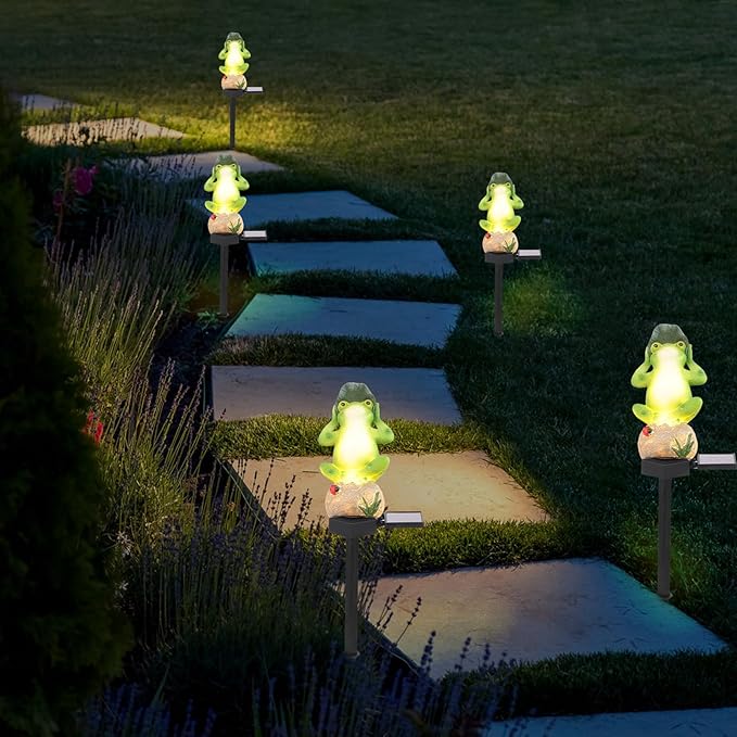 Solar-Powered Frog Stake Light Outdoor Garden Decorative Solar Stake Lamp Waterproof Landscape Lighting for Yard Pathway