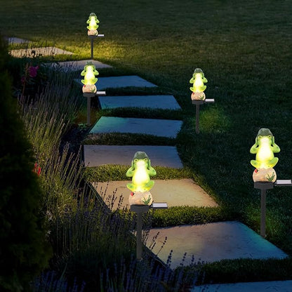 Solar-Powered Frog Stake Light Outdoor Garden Decorative Solar Stake Lamp Waterproof Landscape Lighting for Yard Pathway