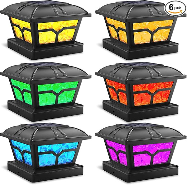 SIEDiNLAR Solar Post Cap Lights Outdoor 2 Color Modes for 4x4 5x5 6x6 Wooden Vinyl Posts Fence Deck Patio | Lumora