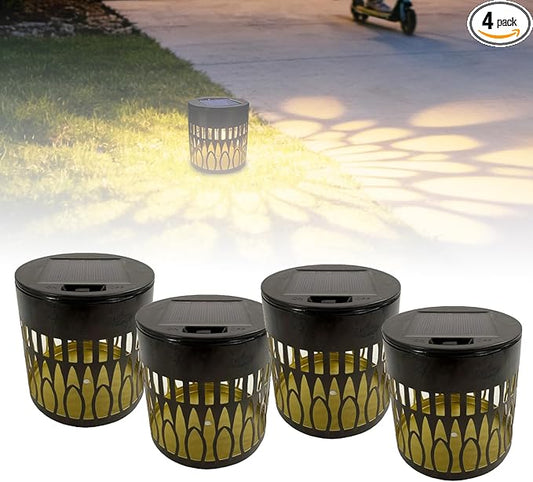 Solar Mandala Lights Outdoor Decorative - Waterproof Metal Mandala Solar Wall Lights, Artistic Fence & Step Lights for Garden, Patio, Backyard, Yard & Outdoor Home (4, Oval-Colored Light)