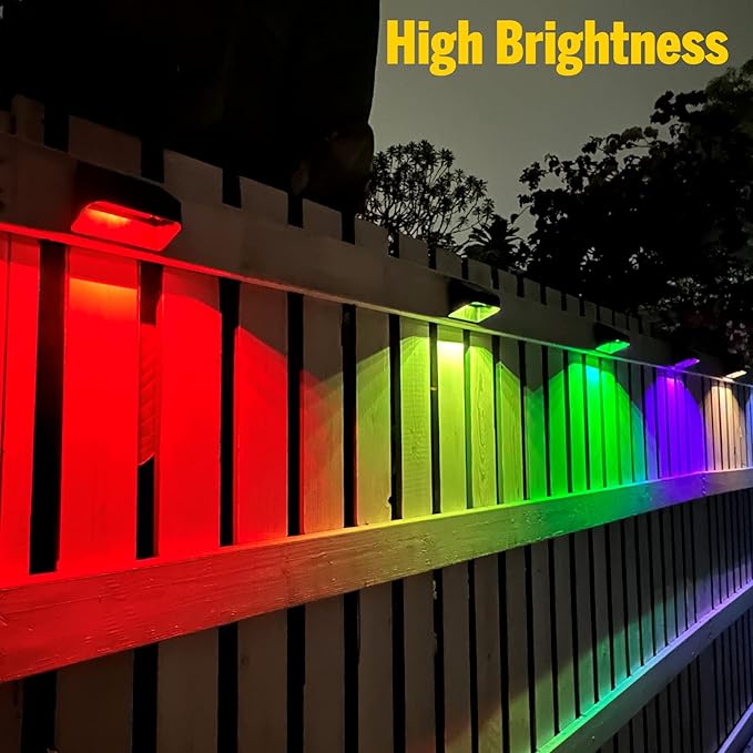 Solar Lights Outdoor, RGB 8 Colors, Dusk to Dawn Deck Light, Solar Deck Lights for Outside IP65 Waterproof | Lumora