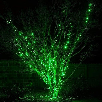 kemooie 300 LED Green St. Patrick's Day Lights, 99 FT 8 Twinkle Modes Connectable Plug in Green Wire String Lights, Waterproof Christmas Lights for Party Irish St Patrick's Day Xmas Decorations