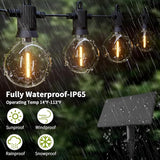 ZOTOYI Solar Outdoor String Lights 50FT, Waterproof with USB Port, G40 Globe Solar Patio Light with 26 Edison | Lumora