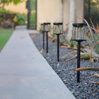 EcoGreen Solar Pathway Lights Outdoor 4-Pack - Solar Powered Garden Lights Waterproof, 3000K Warm White, 4.76 * 23.07in, Auto Dusk to Dawn for Yard, Driveway, Garden, Patio & Walkway (031H)