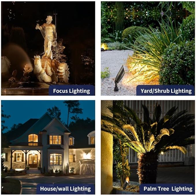 Gardenreet Brass Spot Light Low Voltage - Outdoor Landscape Spotlights LED, 12V Landscaping Uplights Small | Lumora