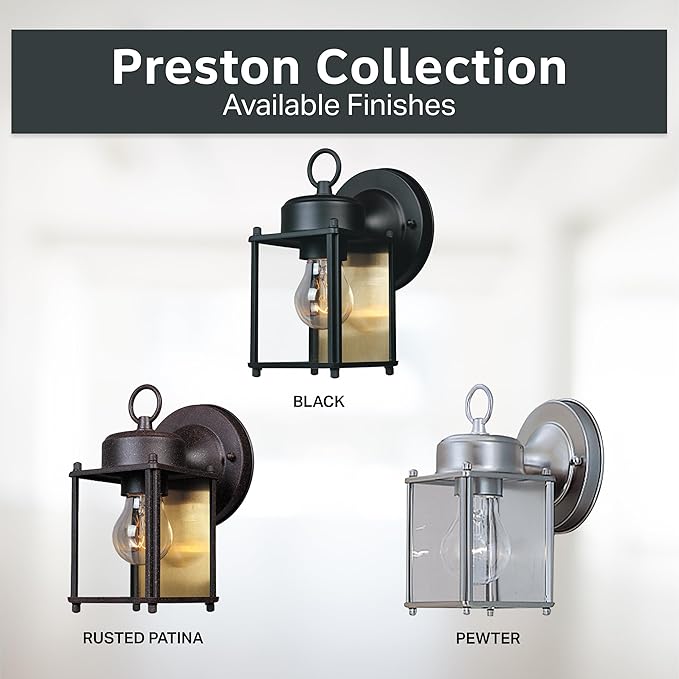 DESIGNERS FOUNTAIN Preston Outdoor Light Fixture, 8 Inch Exterior Wall Lantern Sconce for Front Door, Patio and | Lumora