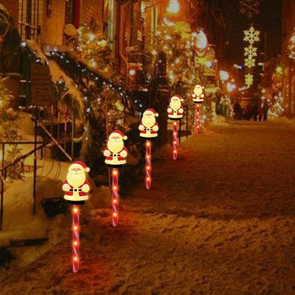 LAMPHOME Christmas Pathway Lights Outdoor, 5PCS Santa Christmas Decorations Outdoor Yard, Pathway Marker Stake Lights for Patio Ground Path Sidewalk Walkway Driveway