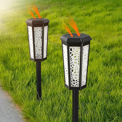 Solar Pathway Lights Outdoor,Waterproof IP65 Garden Landscape Lights with Warm White & RGB Color Changing,6-12h Outdoor Solar Lights for Yard, Walkway, Patio, Driveway, Lawn